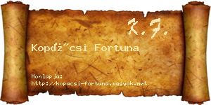Kopácsi Fortuna névjegykártya